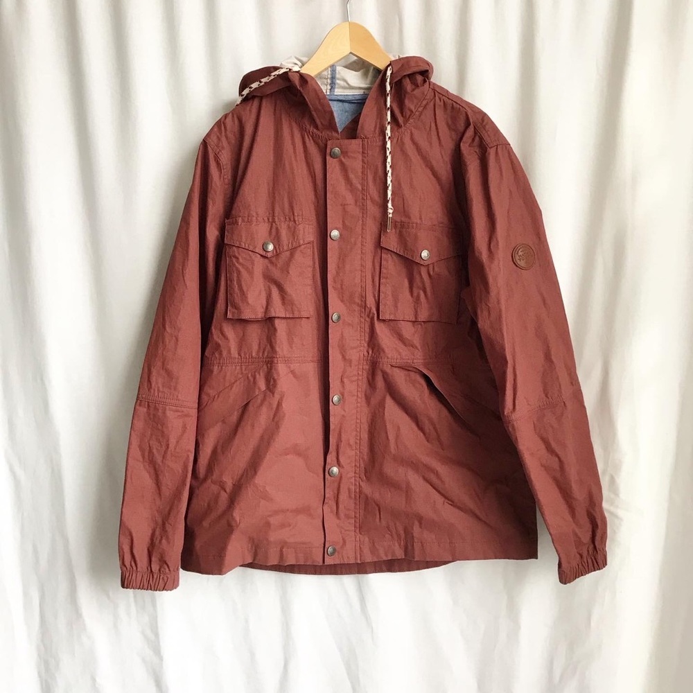 Native Youth burgundy hooded light jacket size L